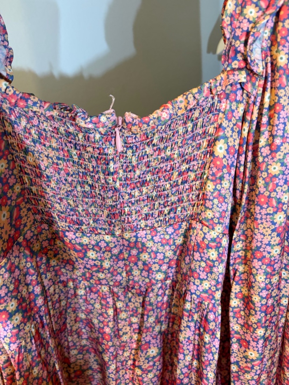 For Love & Lemons Laurie Pink Floral Puff-Sleeve Mini Dress - Picture 12 of 13